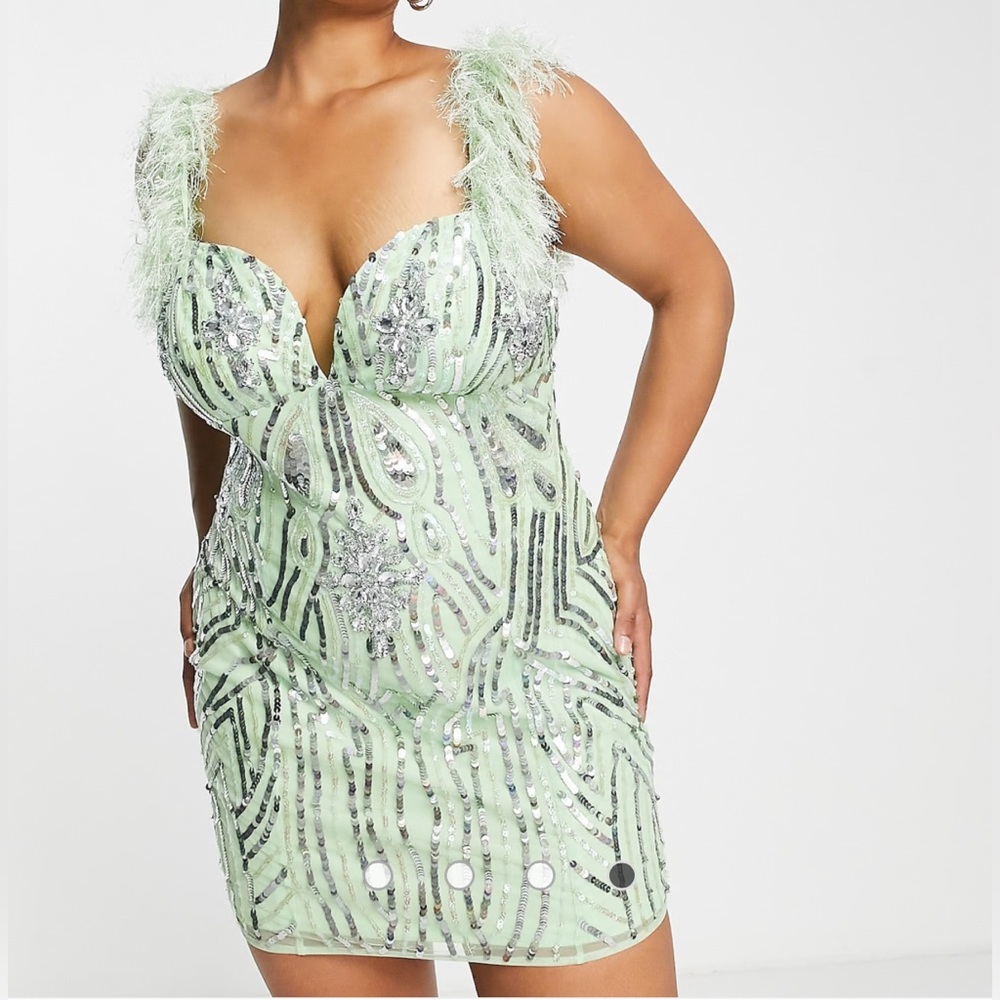 ASOS Mint Green Sequin Mini Dress